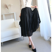 Imported heavy industry skirt women 2021 new autumn and winter long organ pleated knee elastic waist pleated skirt