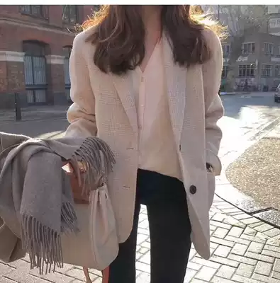 MSTOKYO plaid woolen coat Women's Small short 2021 New Hepburn style small man Short