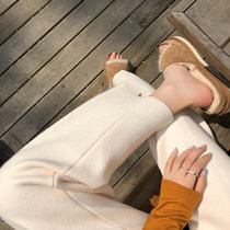 MSTOKYO super high waist milk velvet pants children wide leg pants women 2021 new autumn and winter Net red belly button