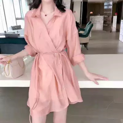 MS This year popular Japanese first love wind dress children new summer 2021 waist thin Medium-length dress