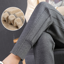 MSTOKYO plus velvet padded pants loose casual trousers wear imitation lamb velvet warm wide leg pants women autumn and winter