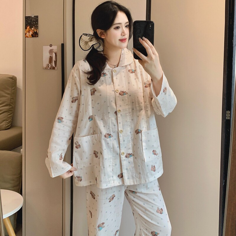 Spring and Autumn Set Pure Cotton Zippered Nursing Pajamas for Pregnant Women, Summer Thin Sweet Cardigan Maternity Wear Spring and Autumn Set Pure Cotton Zippered Nursing Pajamas for Pregnant Women, Summer Thin Sweet Cardigan Maternity Wear
