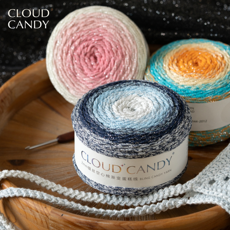 Cloudcandy Silver Gradient Hollow Cotton Thread Galaxy Gradient Cake Thread Flowing Silver Cotton Thread Bud Thread Bag Thread Cloudcandy Silver Gradient Hollow Cotton Thread Galaxy Gradient Cake Thread Flowing Silver Cotton Thread Bud Thread Bag Thread