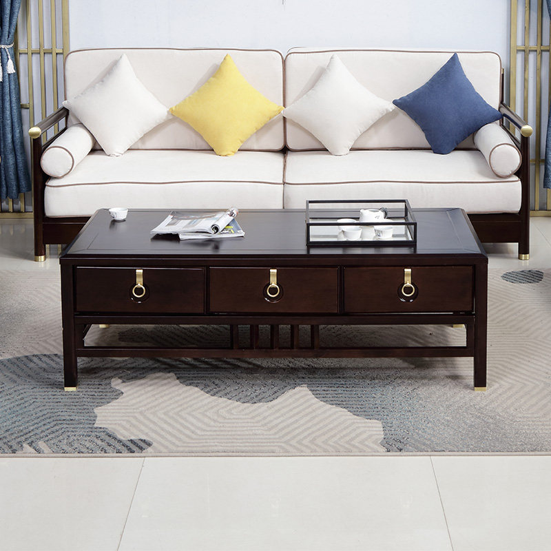 New Chinese-style solid wood tea table living room small apartment office hotel homestay brewing tea furniture Zen storage tea cabinet