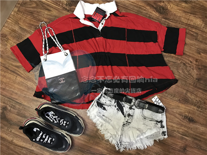 Châu Âu và Hoa Kỳ đã giặt quần áo thô ráp cổ điển không khóa, quần short denim tam giác hip-hop hip hop quần jean ống đứng nữ đẹp
