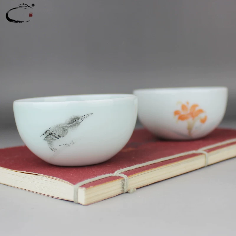 Коллекция чайных пар Jingdezhen Hexiang пастельная лилия чайник ручной росписифарфоровый чайный набор набор для чая чашка чаша одна чашка