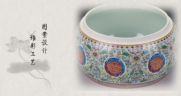 Jing DE tea ware and auspicious jingdezhen ceramics by hand to wake POTS are scattered receives bread POTS heap caddy fixings color life of words