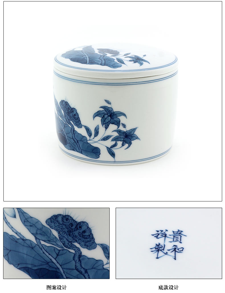 Jingdezhen blue and white lotus or jug and auspicious pure hand - made tea POTS hand - made kung fu tea set ceramic POTS