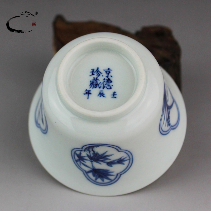 Blue and white sample tea cup and auspicious jing DE collection master cup of jingdezhen ceramic teacups hand - made by patterns single CPU
