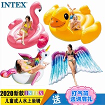 INTEX children adult swimming ring large water fashion floating row unicorn Flamingo swan yellow duck mount