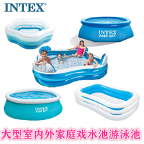 INTEX oversized swimming pool super high thickened family swimming pool children inflatable pool fishing pool