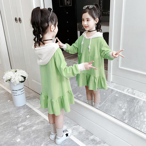 Korean girls dress autumn 2020 new foreign girl children's clothing sweater princess dress