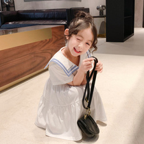 Korean girls college style dress childrens clothing summer 2021 new foreign style Korean version of short sleeve cotton childrens skirt