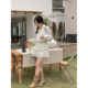 Zuo Jiaqi a-line skirt ແມ່ຍິງ summer 2024 high-waist pleated lace gauze skirt design niche cake skirt