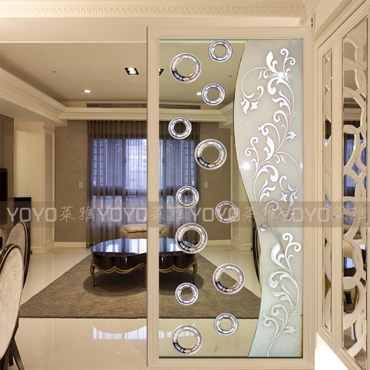 Art glass modern fashion simple European screen partition porch cabinet glass mirror edge