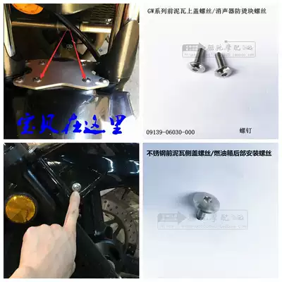 GW250 GSX DL locomotive front mud tile connecting plate stainless steel screw stabilizer front license plate bracket