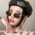 Phong cách retro Retro nhỏ tròn gọng kính râm màu đỏ nữ châu Âu và châu Mỹ rung mạng đỏ đường phố bắn phiên bản Hàn Quốc của kính râm thủy triều mắt kính Kính râm