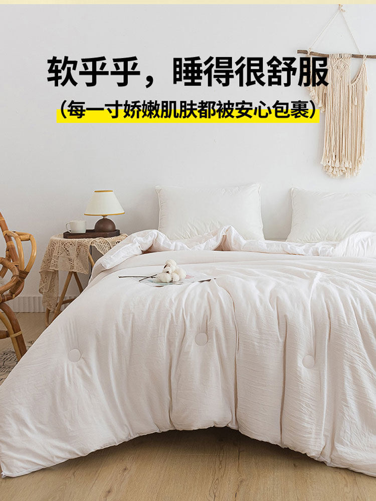 Thickened Quilt Core for Warmth, Hotel White Summer Air-Conditioned Quilt, Single Student Dormitory Spring and Autumn Quilt, Suitable for All Seasons