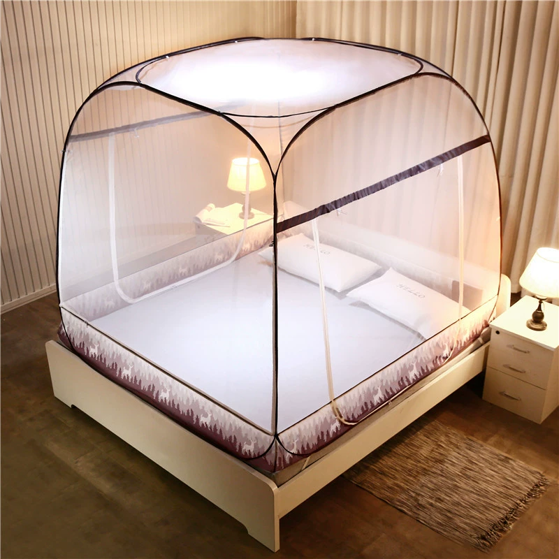 Miễn phí lắp đặt màn chống muỗi yurt 1,8x2.0 mét ba cửa mở dây kéo giường mã hóa dày 1,5 giường mẫu tài khoản hộ gia đình - Lưới chống muỗi