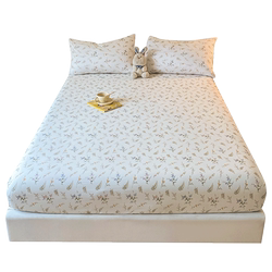 Small Floral Bed Sheet, Single Piece, Pure Cotton, 100% Cotton, Single Size for Women, ins Style, 1.8m Bed Sheet and Pillowcase 2-Piece Set, 1.5 Size
