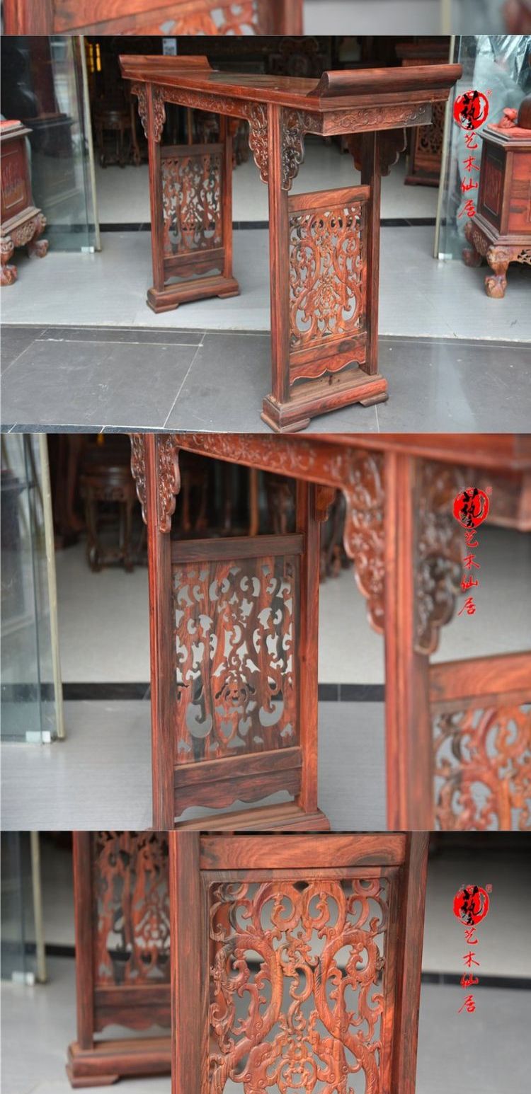 Dahong Shui Qing Qing phong cách squat đầu trường hợp gỗ hồng đỏ trường hợp Sian gỗ hồng mộc bàn gỗ gụ một số đồ nội thất gỗ gụ - Bàn / Bàn giá bàn thờ