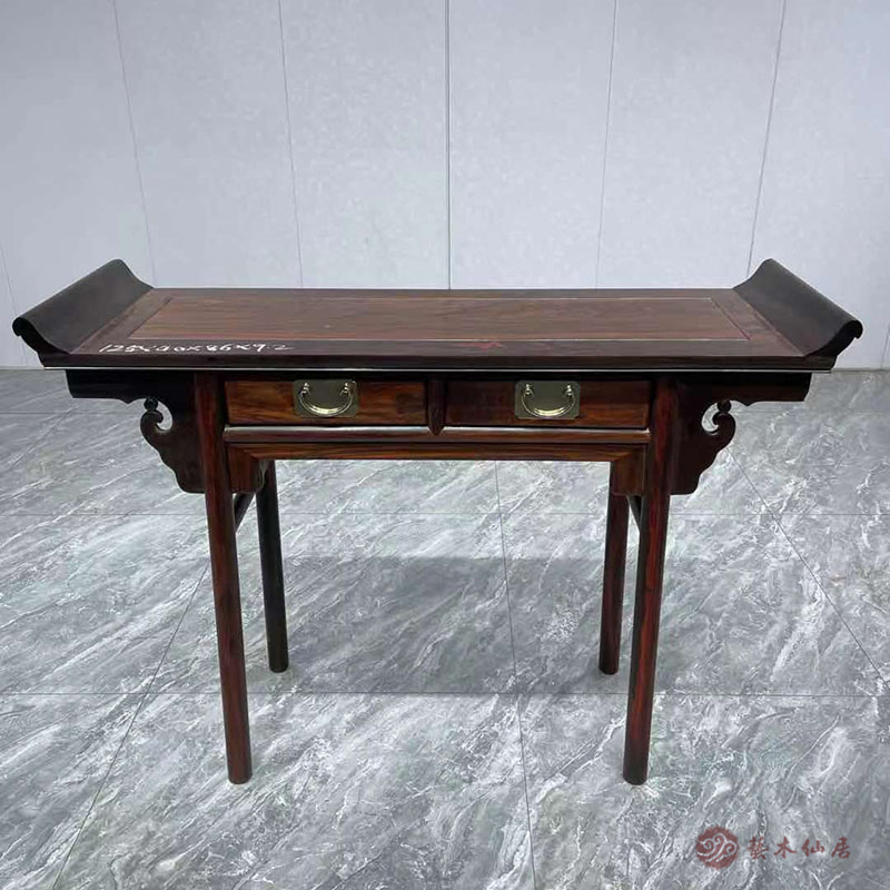 Mahogany furniture Big Red sour branch with two drawers, Ming style, head-to-toe Dalbergia case