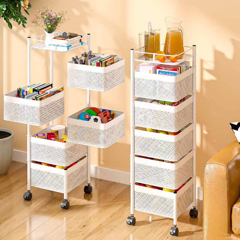 Rotating bookcase, bookcase, saving space, children's floor picture book bookshelf simple home student baby simple storage rack