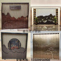 Villa stainless steel landscape screen Bronze metal rockery background wall Yard luminous landscape painting partition wall