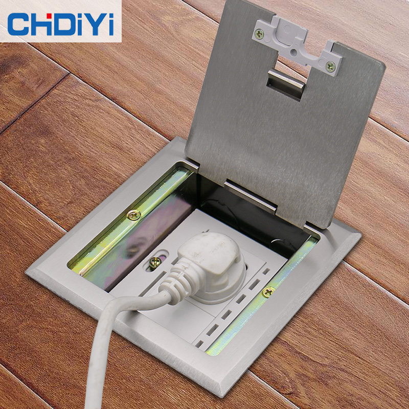 Ground Socket Open Type Concealed Stainless Steel Home Waterproof Five Holes Multifunction Floor Socket Invisible Ground Socket
