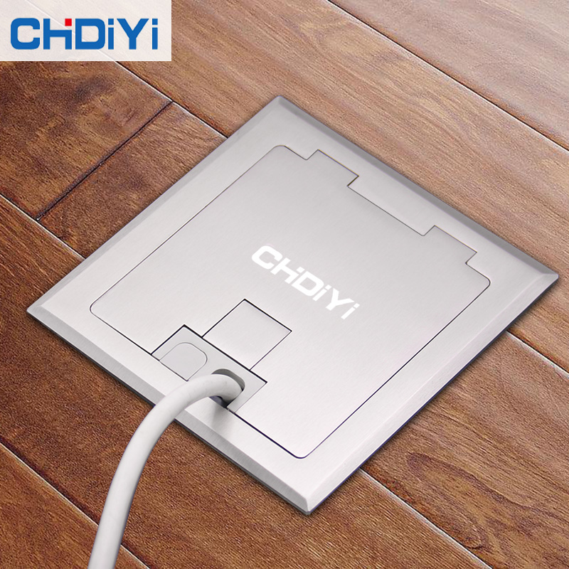 Ground Wipe Seat Stainless Steel Ground Socket Waterproof Home Concealed Ultra Weak Phone Network Route Network Invisible Ground Socket