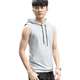 Phiên bản Hàn Quốc của áo vest nam trùm đầu mùa hè rộng vai thương hiệu thủy triều Hồng Kông mặc áo cotton trùm đầu không tay áo thun nam - Áo vest cotton