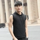 Phiên bản Hàn Quốc của áo vest nam trùm đầu mùa hè rộng vai thương hiệu thủy triều Hồng Kông mặc áo cotton trùm đầu không tay áo thun nam - Áo vest cotton áo vest khoác nam
