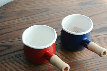 One-meter enamel micro-defect Enamel milk pot Foreign trade snack breakfast pot Enamel butter pot Mini pot Snack pot