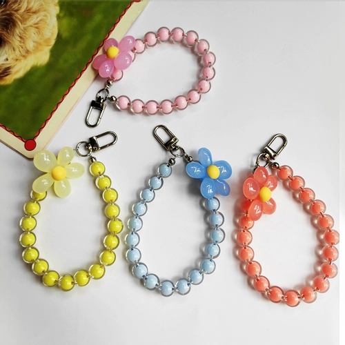 Мобильный телефон, ремешок, акриловая подвеска, портативные бусины, браслет из бисера, в цветочек