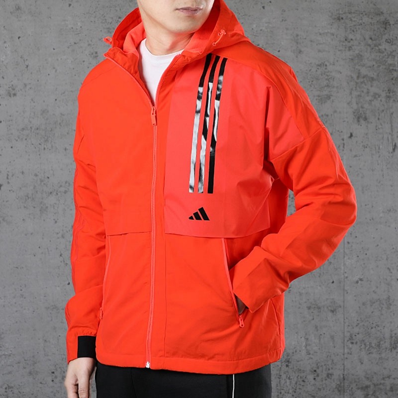 Adidas Adidas Men's Spring New Red Woven Sportswear Hooded Jacket Fm9420