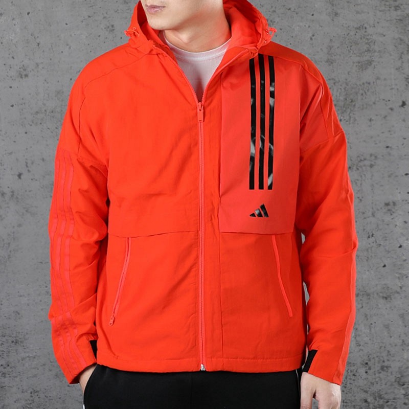 Adidas Adidas Men's Spring New Red Woven Sportswear Hooded Jacket Fm9420