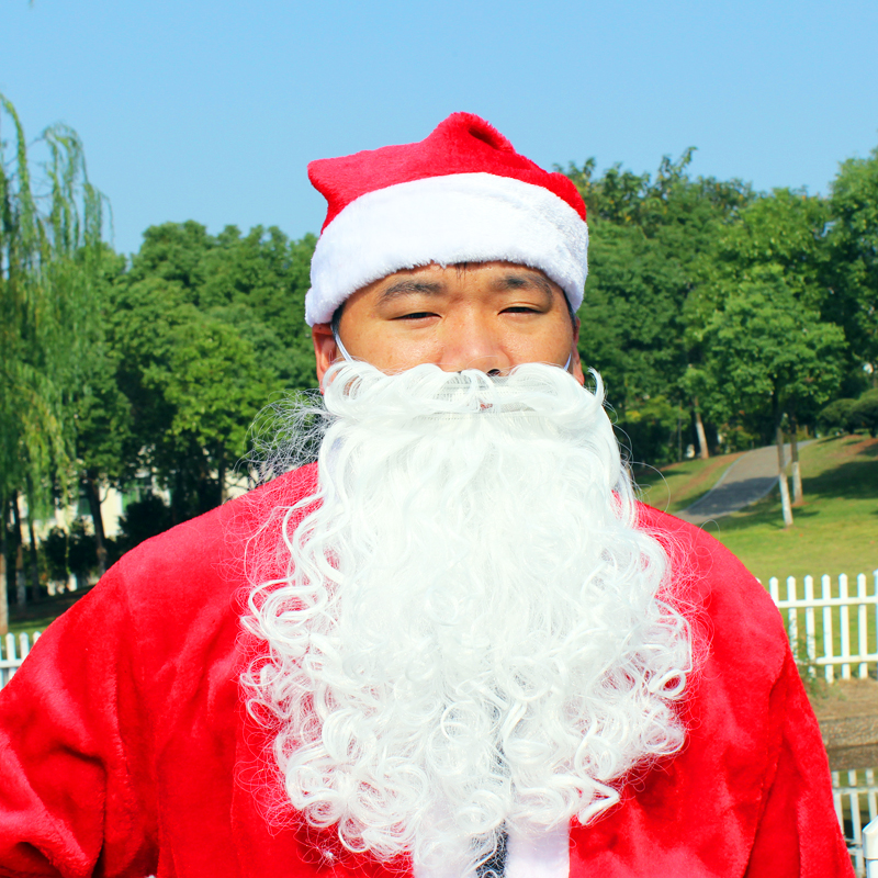 Santa Claus hair Christmas presents Wig Santa Bearded Fake Beard girls dress up as props-Taobao