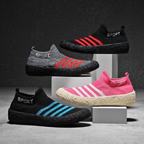 Mens and womens gym treadmill Huaqiang pull back soft bottom one running lightweight anti-slip yoga sneakers