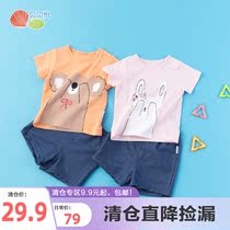 Bebeyi Men And Women Childrens Clothing Slim Fit Short Sleeves Summer New Pint Baby Clothes Breathable Casual Go Out 2 pieces