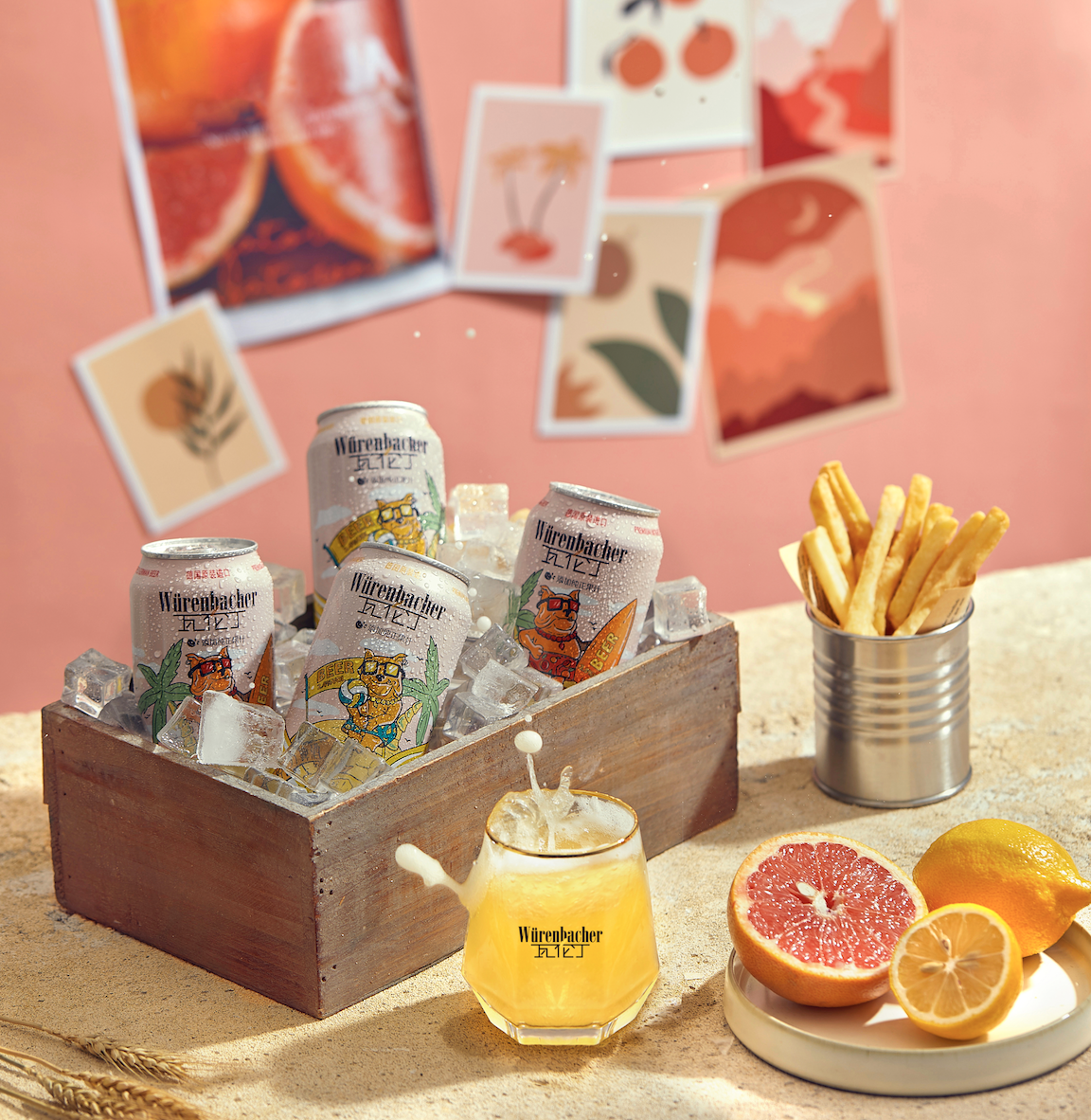 瓦伦丁 小麦西柚汁啤酒 500ml*8听盒装 双重优惠折后￥54.92包邮 柠檬汁啤酒可选