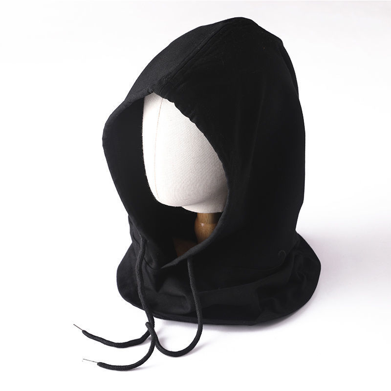 Pure Cotton Sweatshirt Hat Autumn and Winter Unisex Knitted Neck Warmer Neck Gaiter Pullover Ear Protection Hooded Integrated Fake Collar Scarf