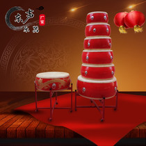 Chinese drum cowhide drum flat drum dance rhythm drum adult dragon drum prestige gong drum childrens performance Drum Red