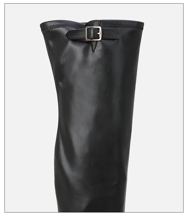 Стрейч ботинки/носки сапоги 长靴女过膝靴真皮厚底显瘦长弹力靴欧美高筒瘦瘦靴皮靴高跟长筒靴 540926325