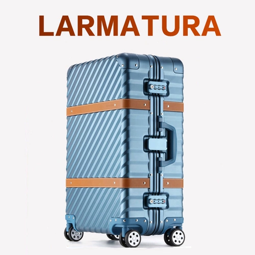 OCCA Элитный металлический кожаный ретро чемодан для путешествий, алюминиево-магниевый сплав