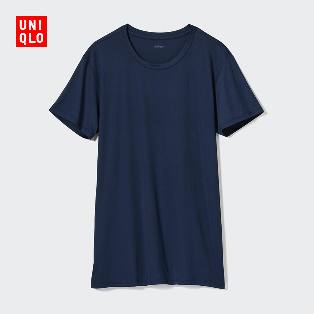 Uicu Men's clothing AIRism Round collar T-shirt (short sleeves) (2024 new air conditioning suit undershirt) 464303-Taobao