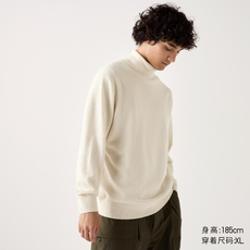 羊绒套衫 uniqlo男装女装羊绒两翻领针织衫/长袖毛衣毛衫469405