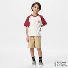 Футболка детская uniqlo童装男女童airism棉混纺印花圆领t恤短袖透气聪明t474598