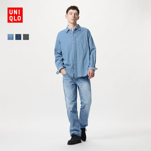 Uniqlo мужские повседневные 𫔮 прямые джинсы/вымытые брюки брюки 475554 470534