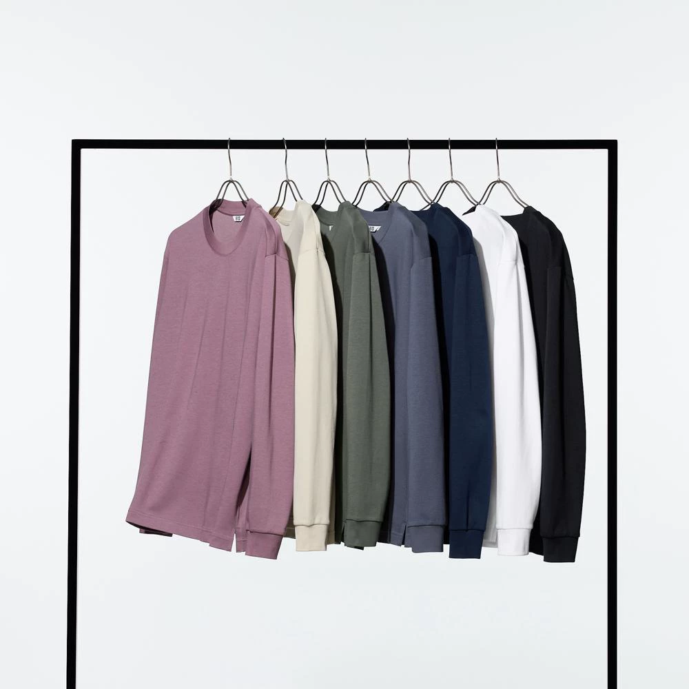 Мужская и женская футболка с коротким рукавом Master T AIRism Cotton Blend Crew Neck T-Shirt длинный рукав, артикулы 475349 469922