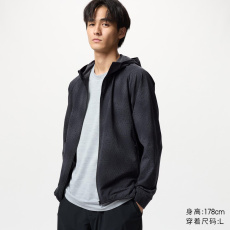 Одежда модная солнца защиты uniqlo男装dry-ex速干 干高弹力抗uv印花连帽开